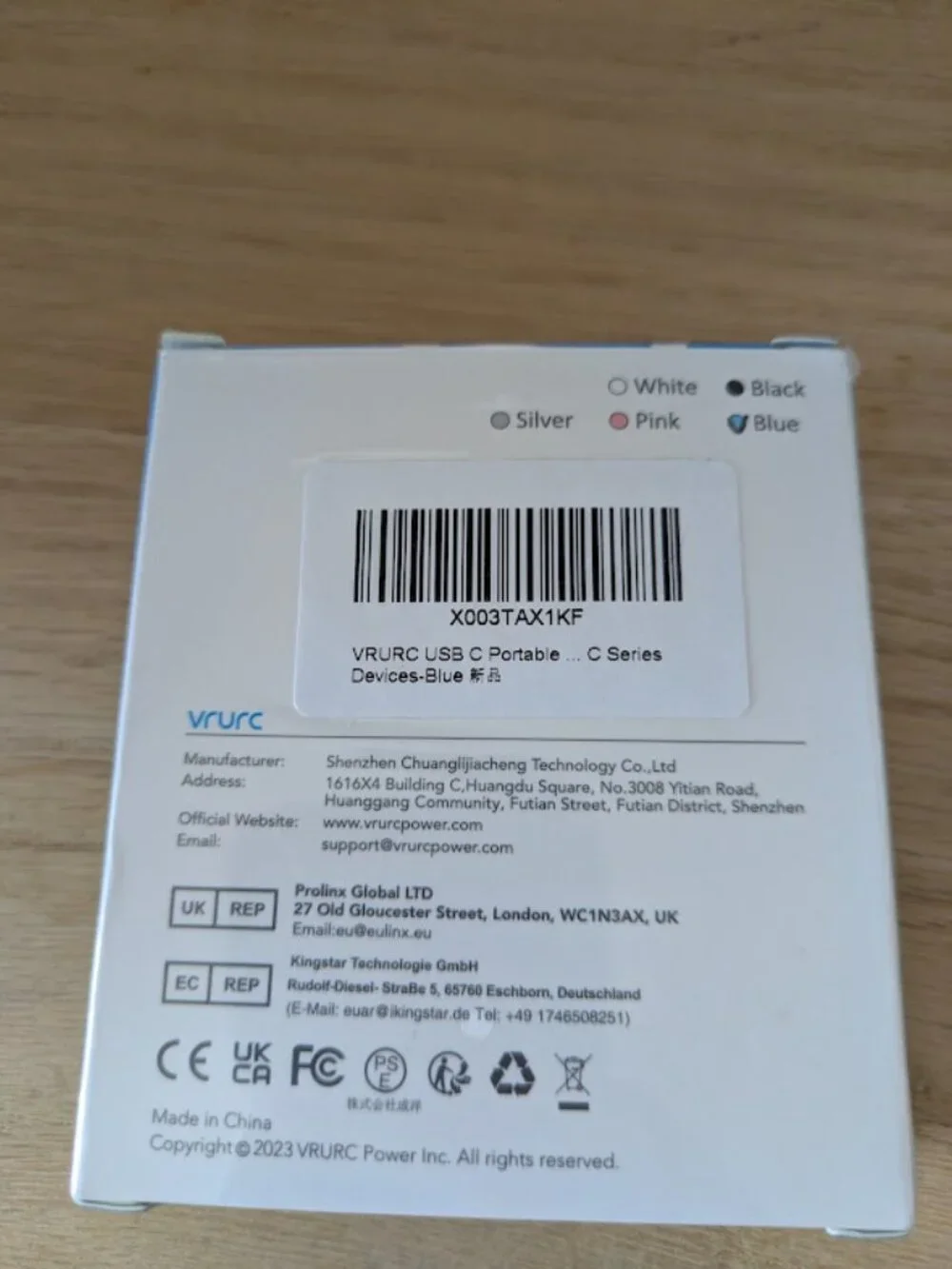 VRURC T0558 Mini 5000mAh Portable Power Bank NWT
